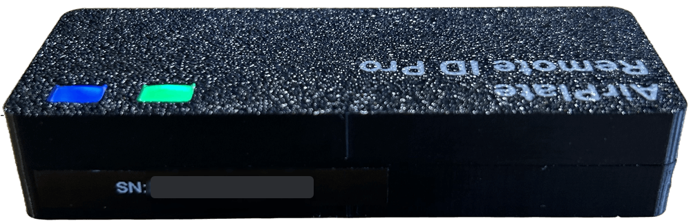 Serial number on the side of the Remote ID Pro device