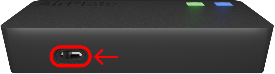 The on/off switch on the side of the Remote ID Pro